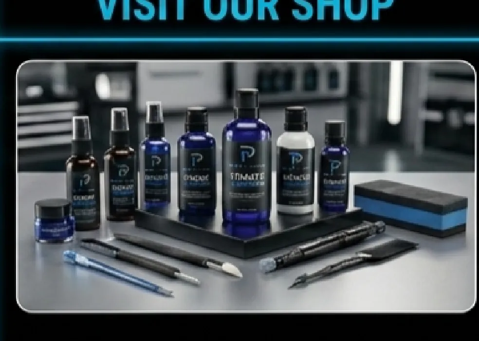 Perfect Detailing coating and aftercare products on display in the Witbank shop